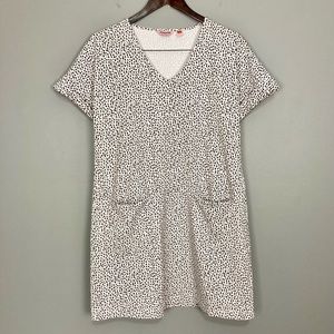 Persifor Bamsie V-Neck Shift Dress Women’s Size M Front Pockets Stretch Knit